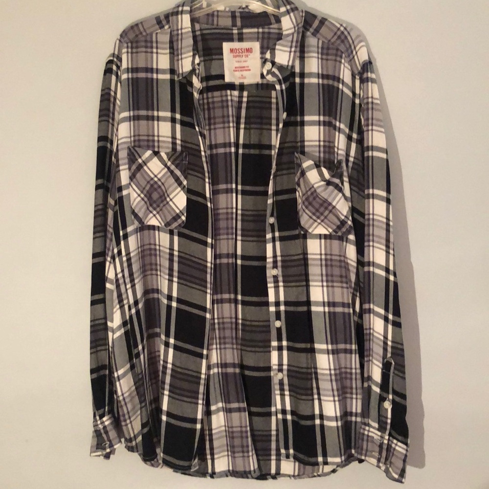 Black and white oversized soft flannel
